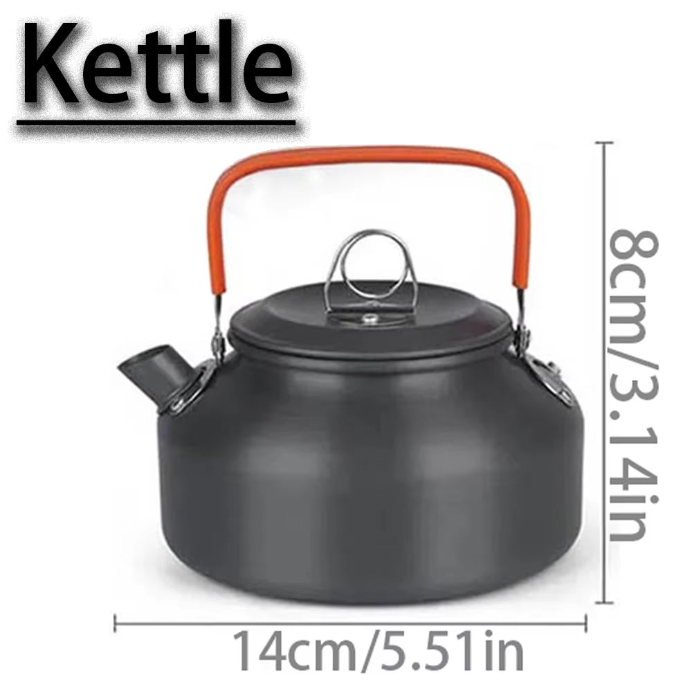Camping Cookware Kit Outdoor Cooking Set Aluminum Pot Equipment Travel Tableware Kitchen for Hiking Picnic BBQ