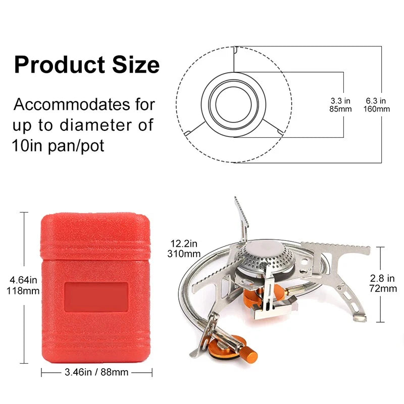 Camping Gas Stove Portable Folding Outdoor Backpacking Stove Tourist Equipment for Cooking Hiking Picnic 3500W