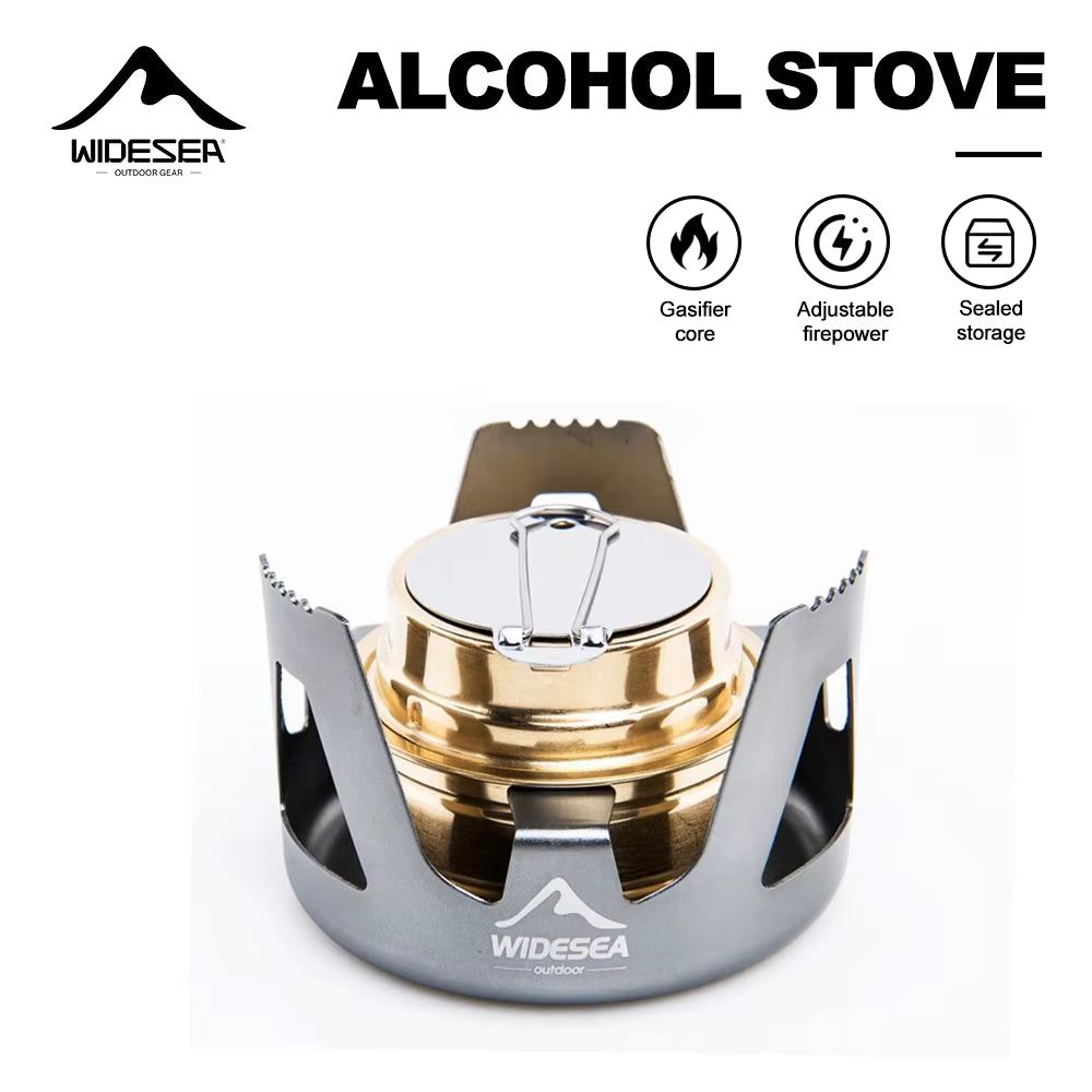 Hornillo de Alcohol Portátil de Aleación de Aluminio con Núcleo Gasificador | Estufa de Camping Liviana Mochila y Mate